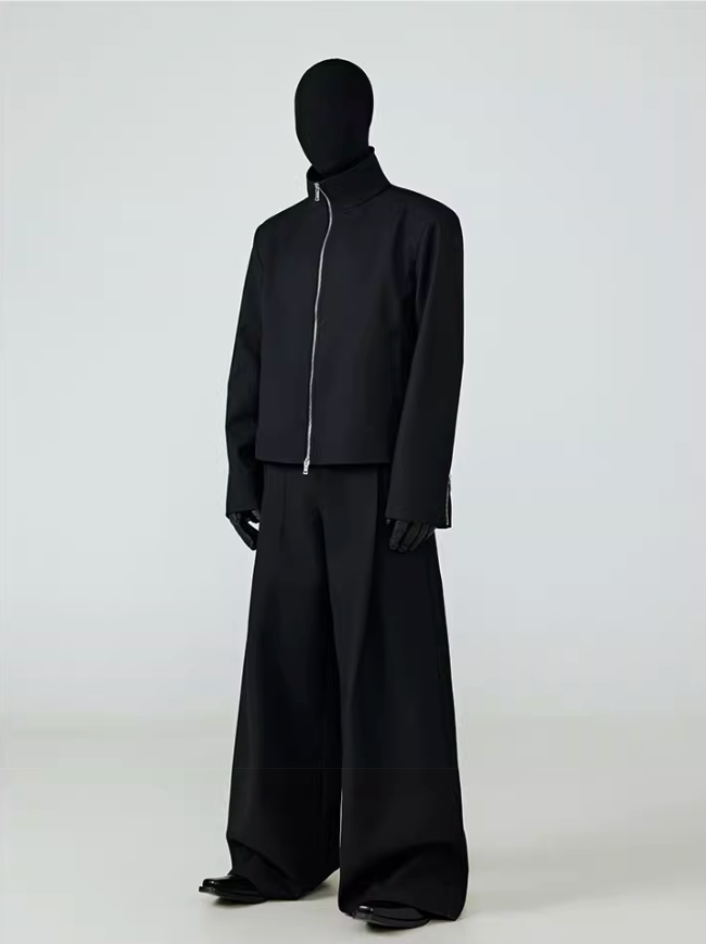 Stand Collar Cropped Jacket