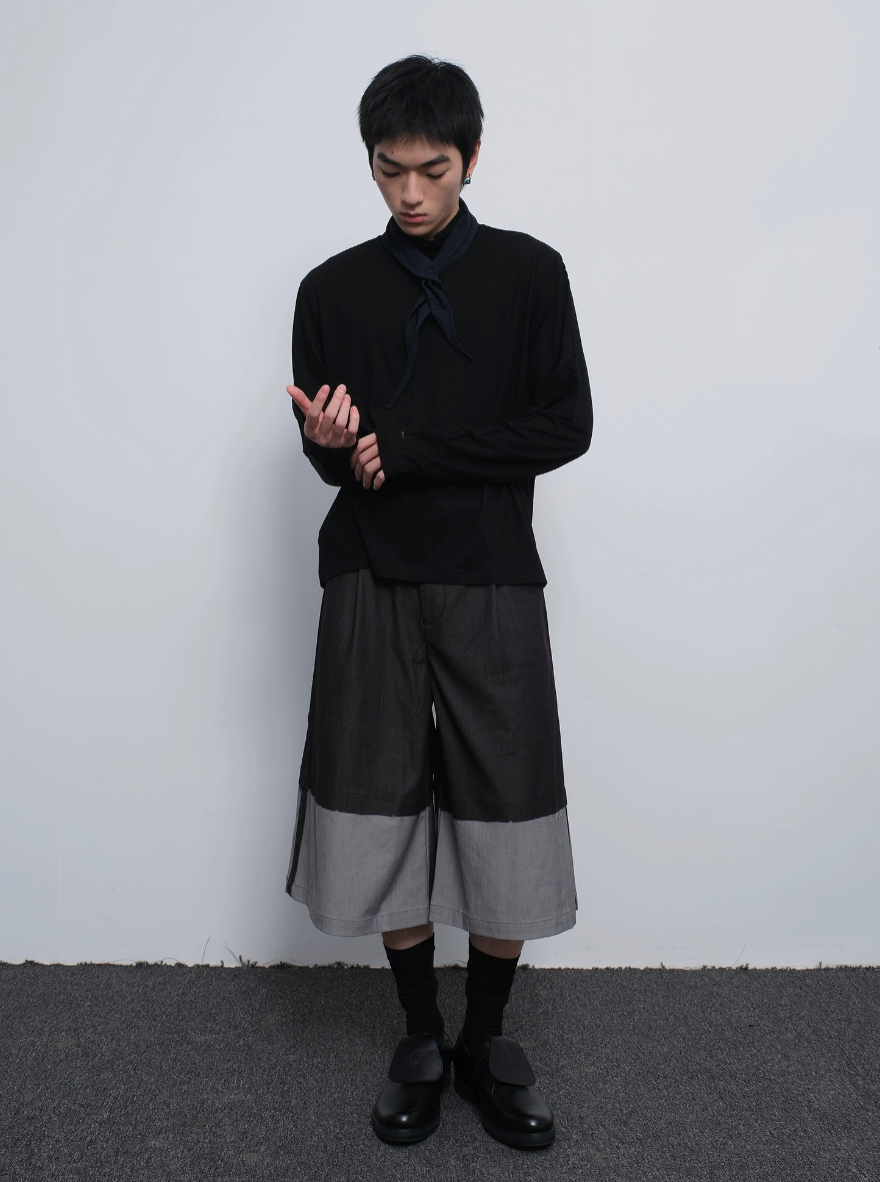 Panelled Loose Cropped Pants