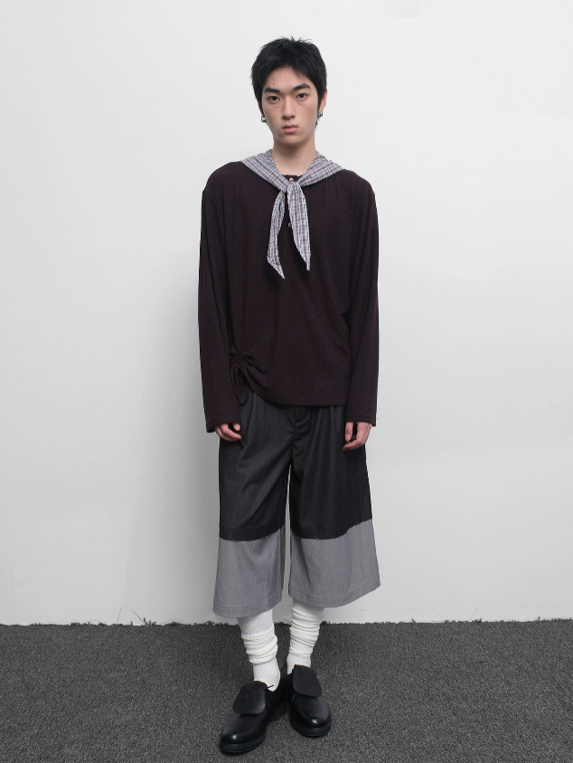 Plaid Hooded Long Sleeve T-shirt