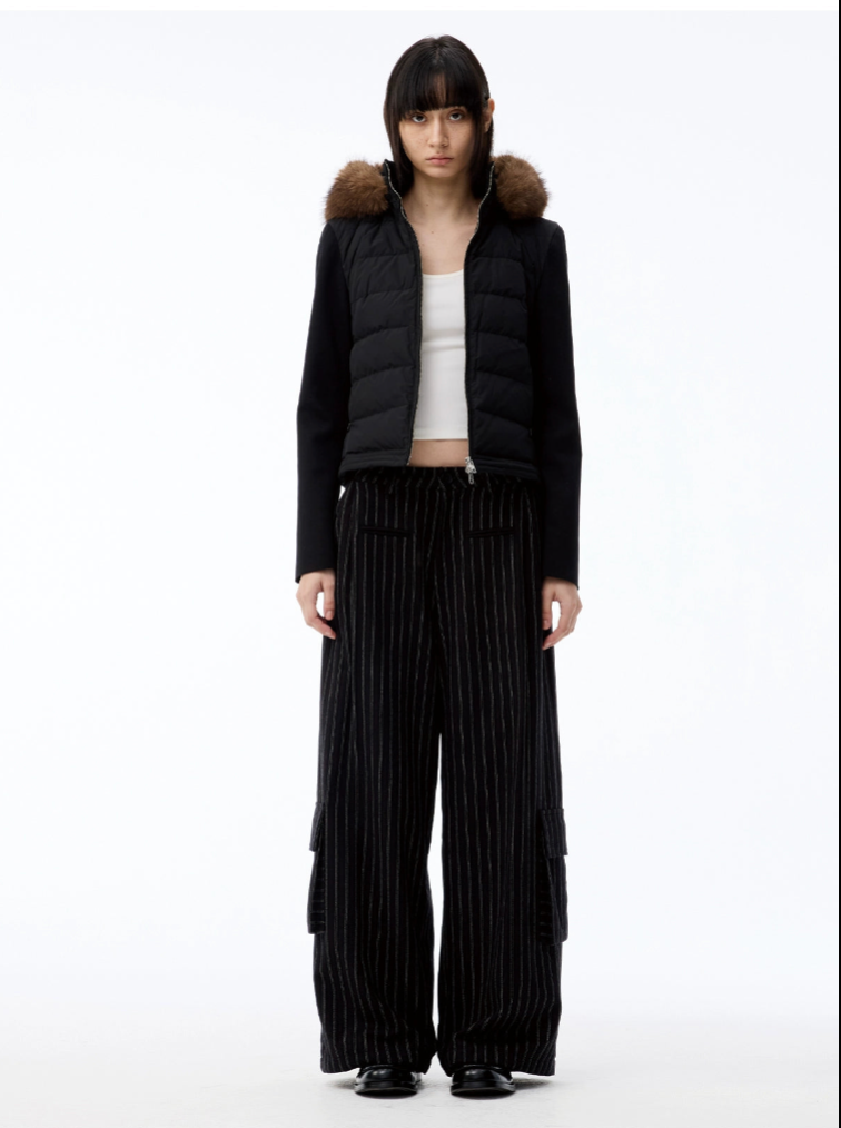 Striped Woolen Cargo pants