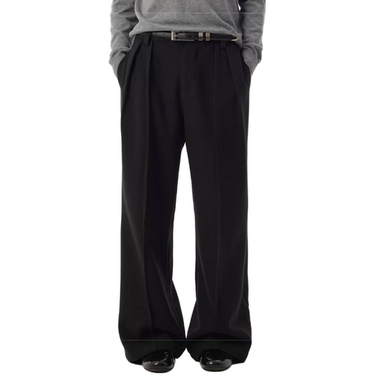 Blend Tweed Front Mid-Seam Trouser