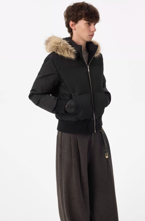 Fur Collar Hooded 90 White Duck Down Jacket