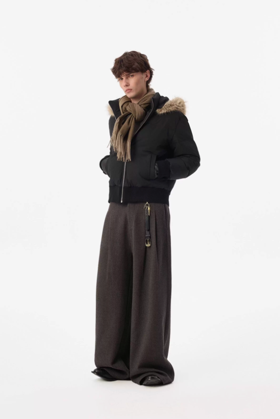 Fur Collar Hooded 90 White Duck Down Jacket