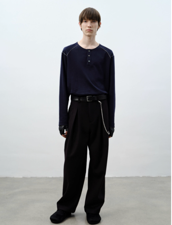 Vintage Crew Neck Two-tone Shirt