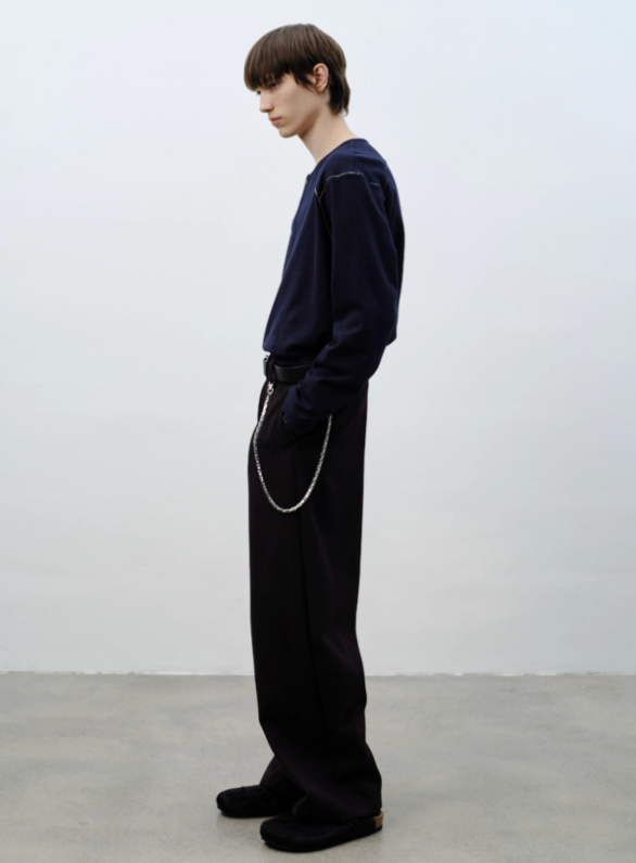 Vintage Crew Neck Two-tone Shirt