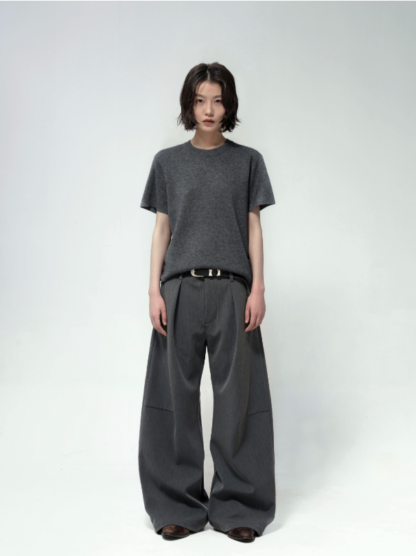 Pleated 3D Draped Trousers