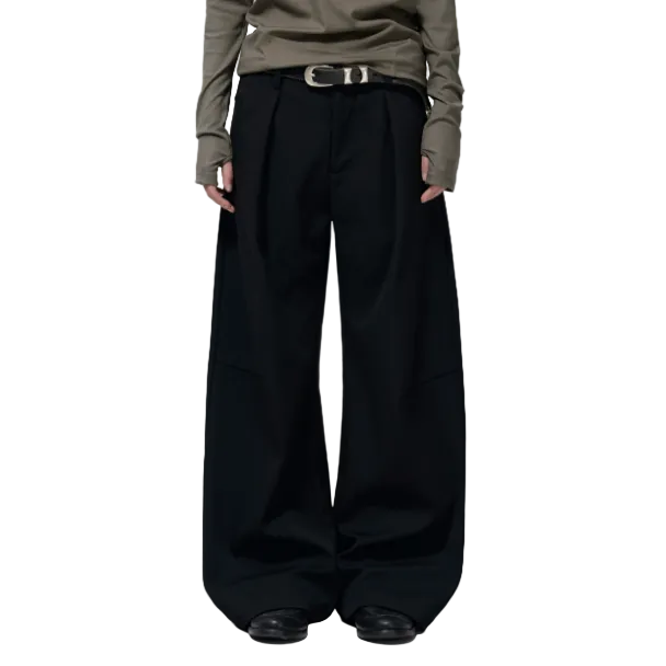 Pleated 3D Draped Trousers