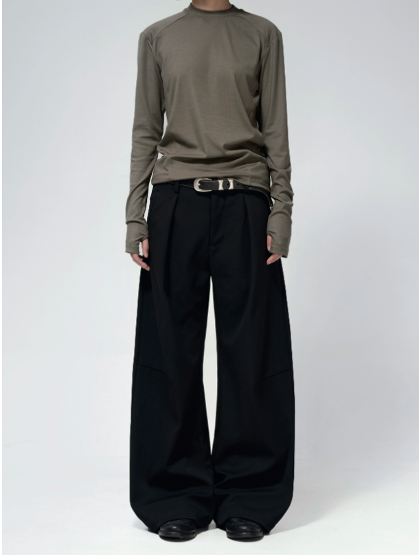 Pleated 3D Draped Trousers