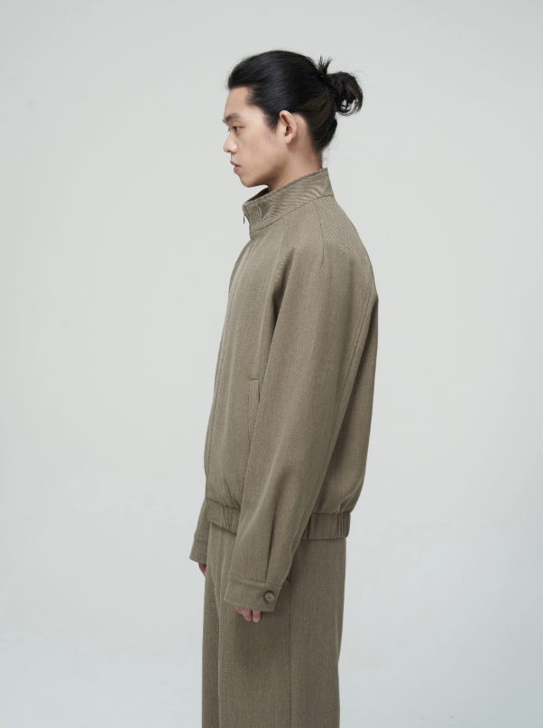 Textured Stand Collar Jacket