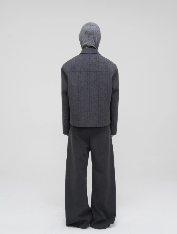 Dark Stripe Tweed Lapel Jacket