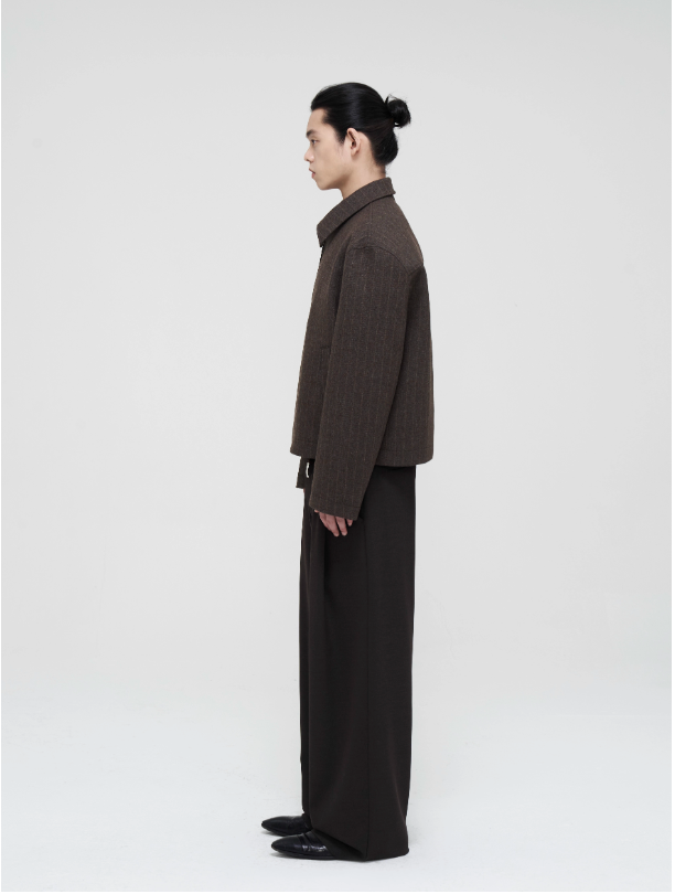 Dark Stripe Tweed Lapel Jacket