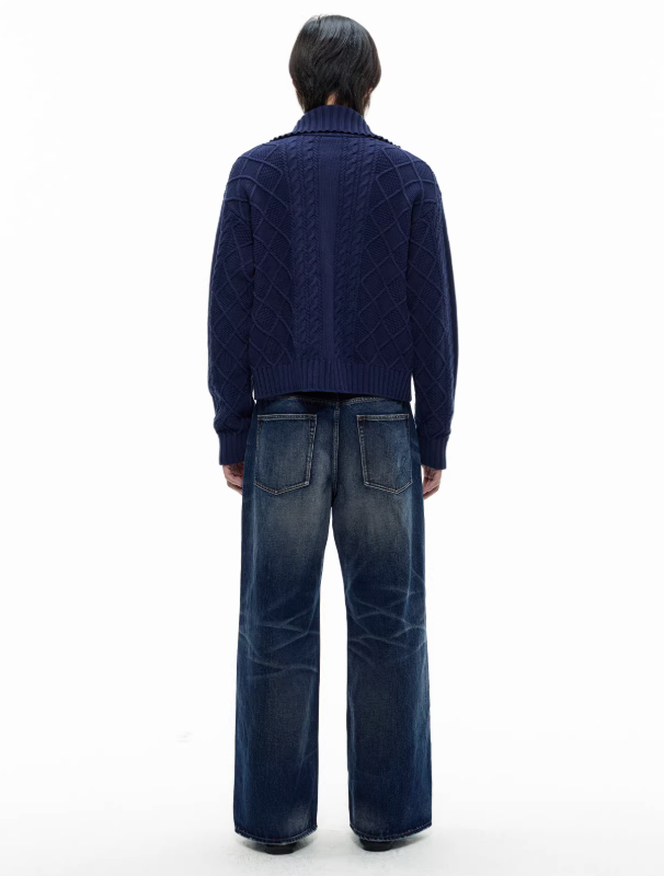 Straight Washed Blue Cow Jeans