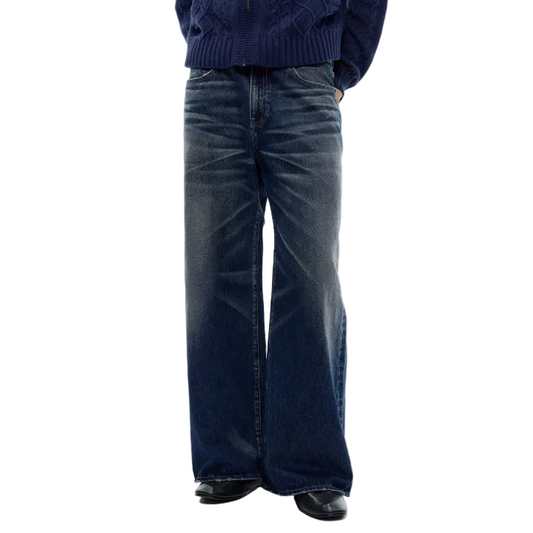 Straight Washed Blue Cow Jeans