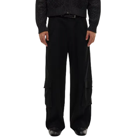 Double slip side patch pocket cargo pants