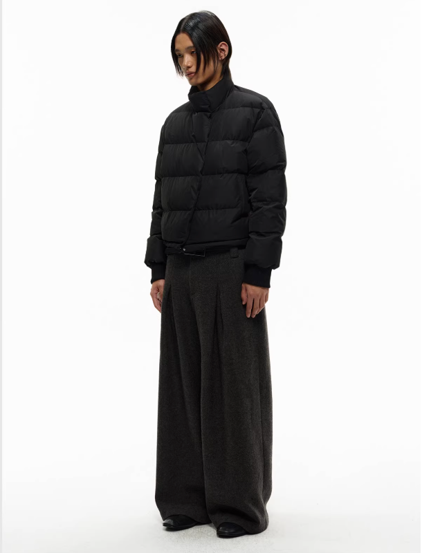 Magnetic buckle down jacket