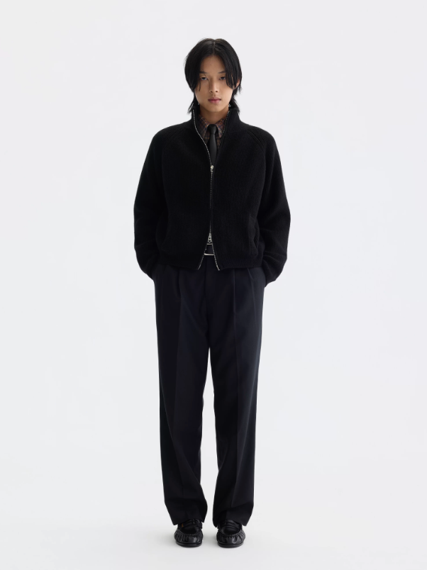 WOOL ZIP-UP CARDIGAN