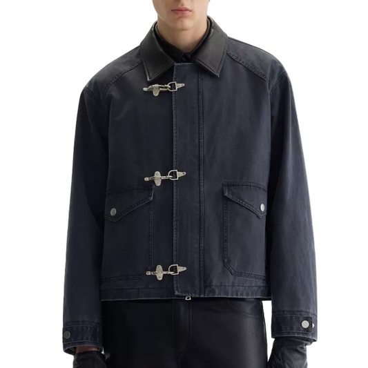 Distressed Buckle Cargo Jacket