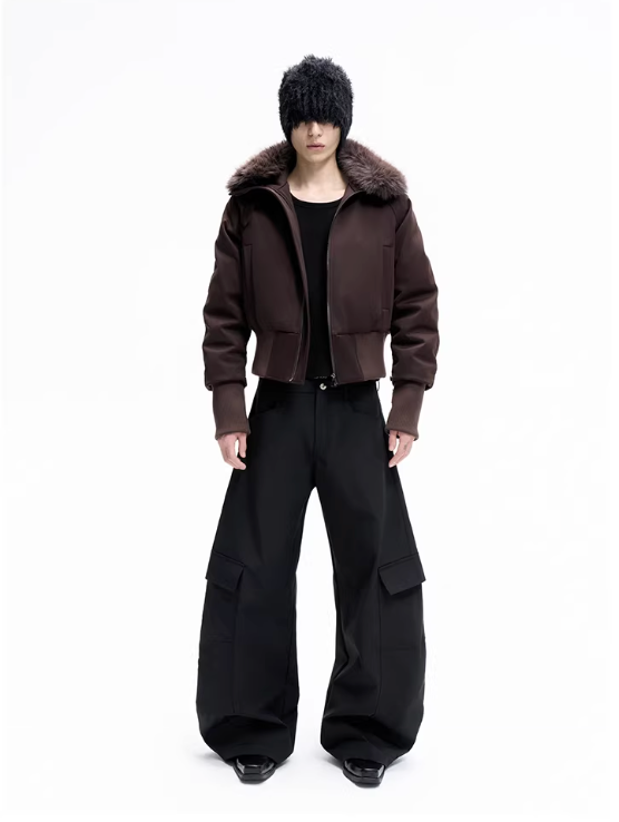 Cropped duck down jacket