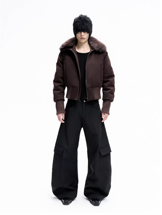 Cropped duck down jacket