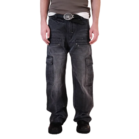 One-Line Bag Cargo Knee Canvas Logging Pants