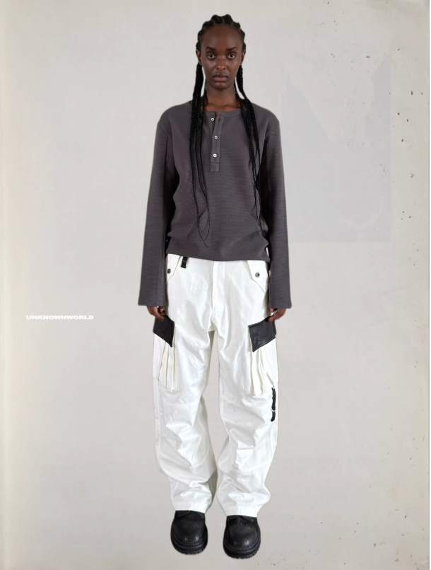 Waffle Henry Collar Pullover Thin Sweatshirt