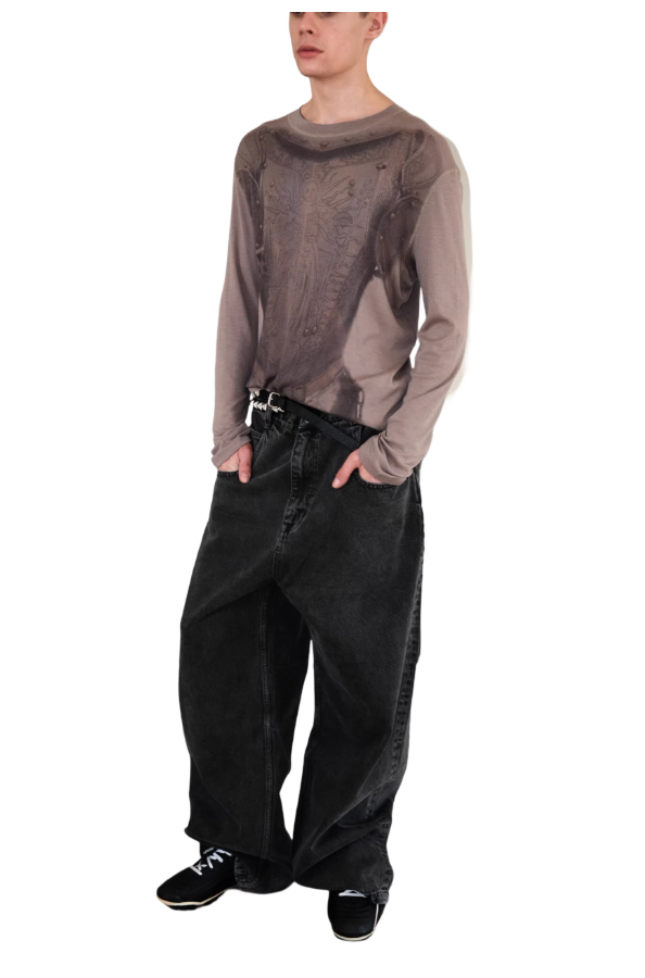 Armor Print Merino Wool Tattoo Long Sleeve T-Shirt