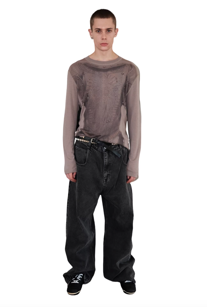 Armor Print Merino Wool Tattoo Long Sleeve T-Shirt