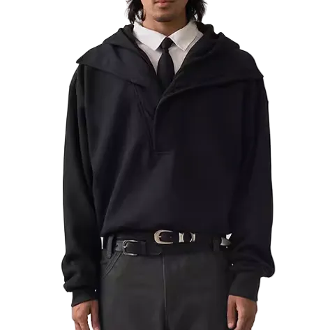 Cropped pullover hooded sweatshirt