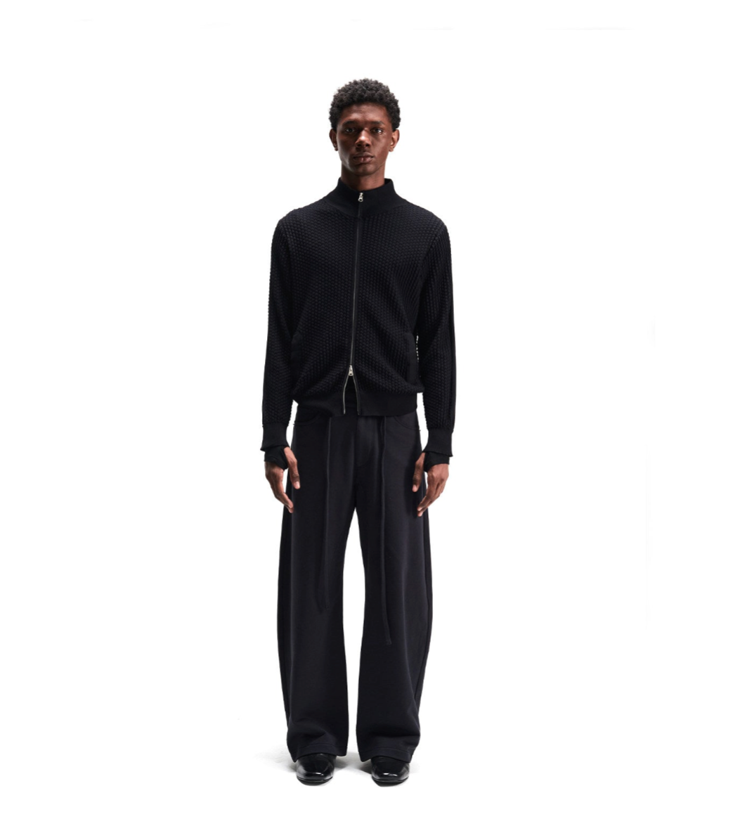 Breath Cutout 3D Mesh Wool Knit