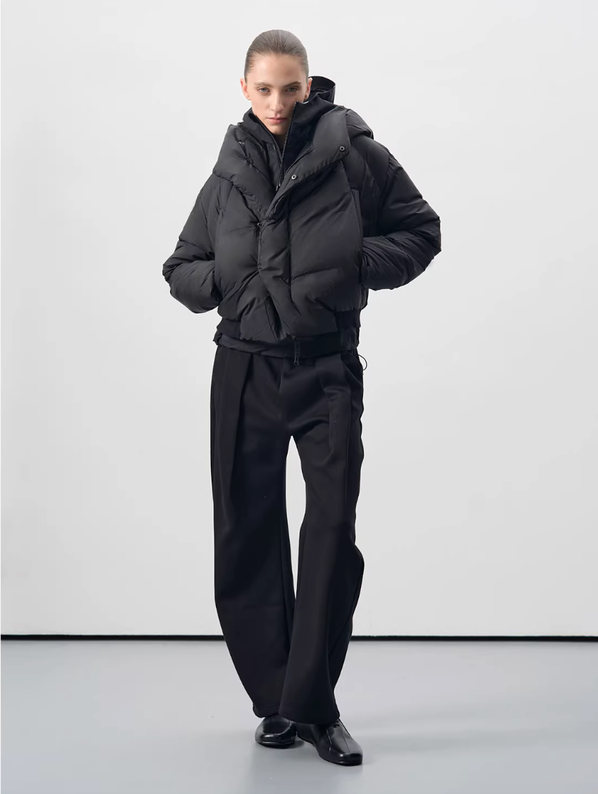 Diamond broken turtleneck white duck down jacket