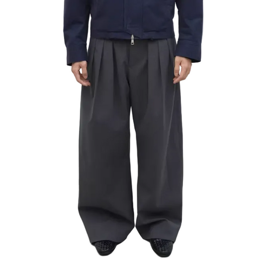 Wool double waist trousers