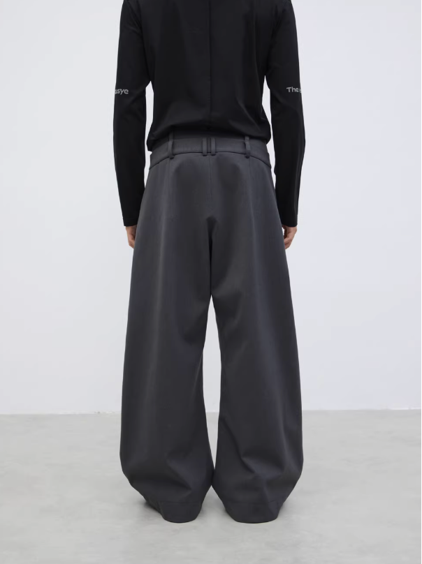 Wool double waist trousers