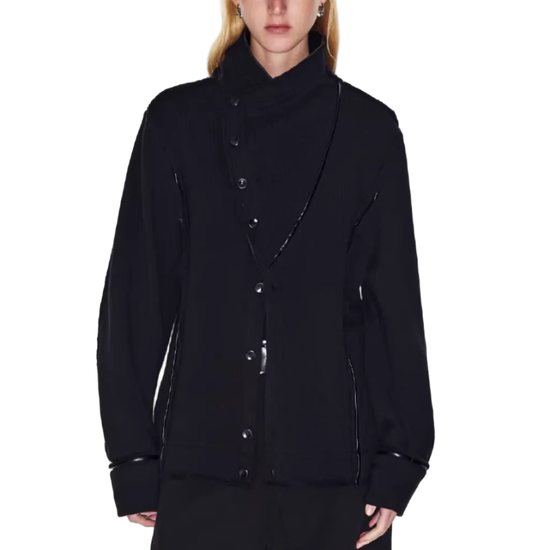 Patchwork reworked knit cardigan