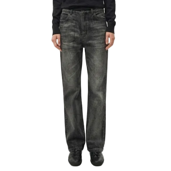 Rubber wax bootcut jeans