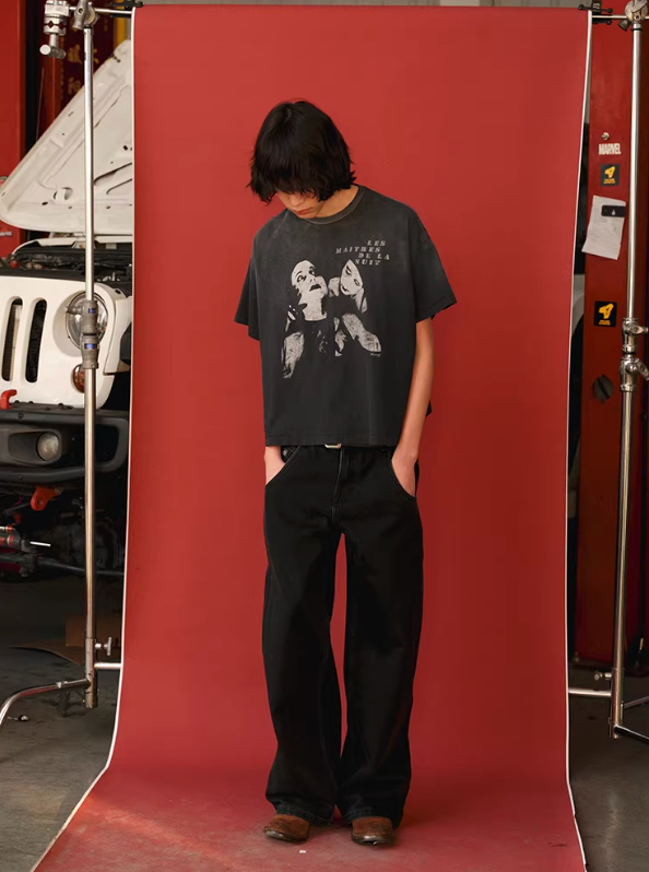 NUNS OF THE NIGHT'S VINTAGE-PRINT SHORT-SLEEVE T-SHIRT