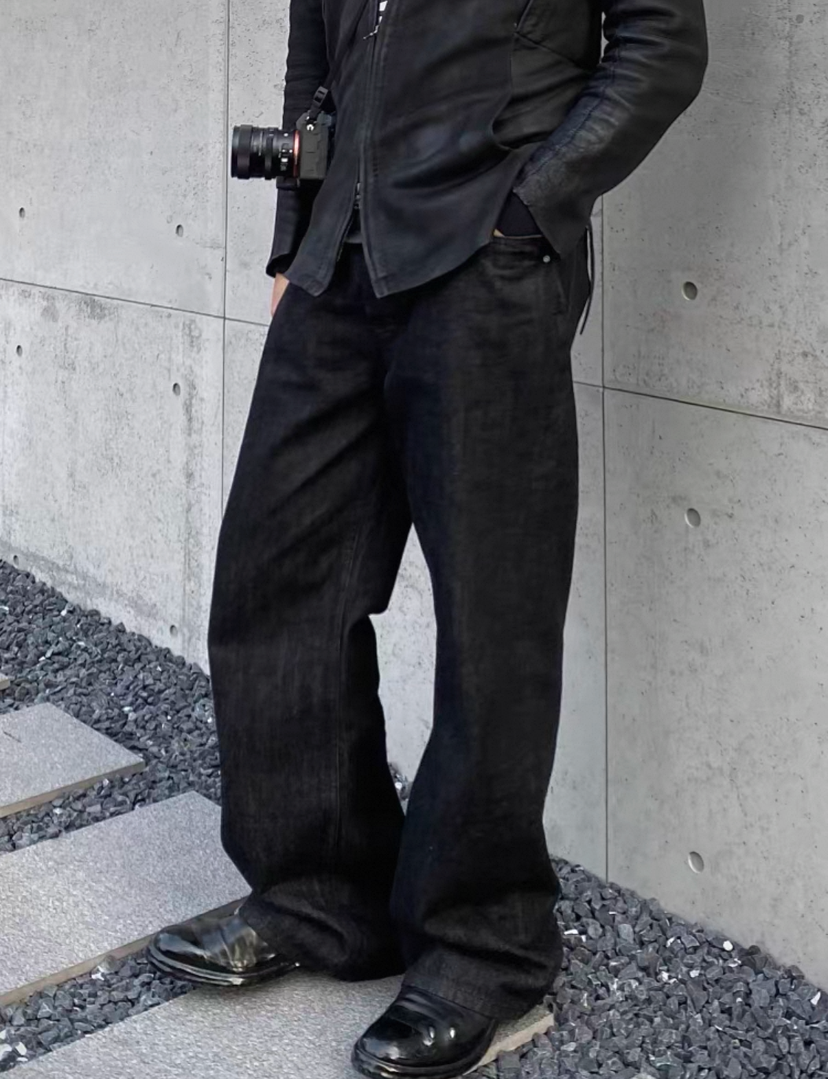 Raw Cow Wide-Leg Loose Jeans