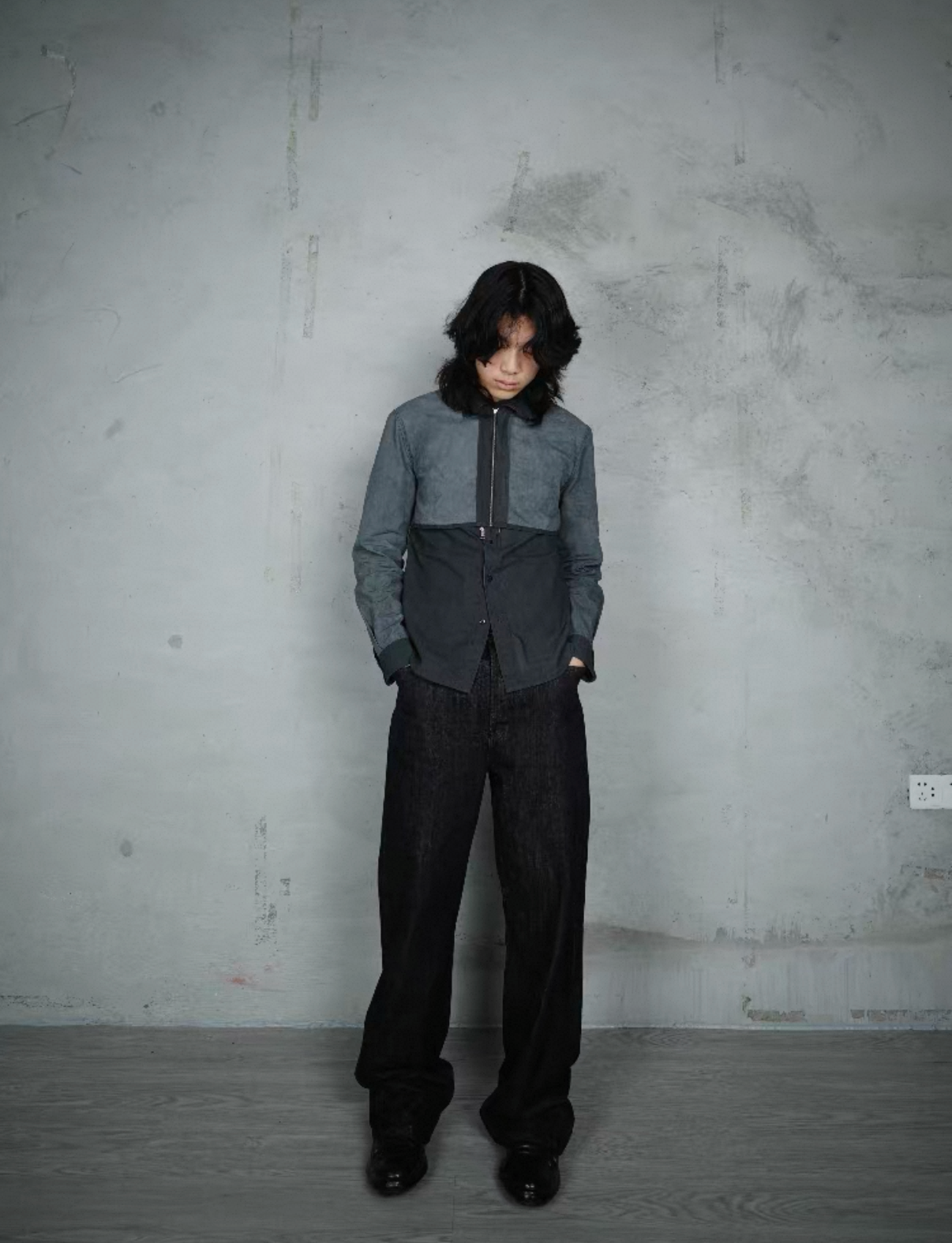 Raw Cow Wide-Leg Loose Jeans