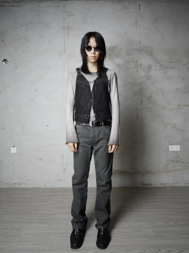 Object dyed boot cut denim jeans