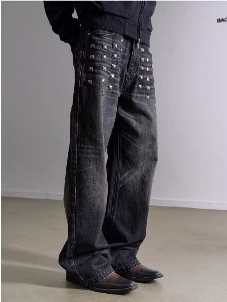 washed baggy studs Jeans