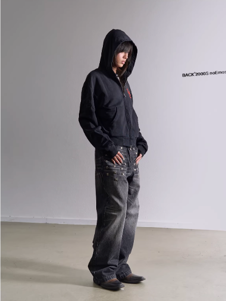 washed baggy studs Jeans