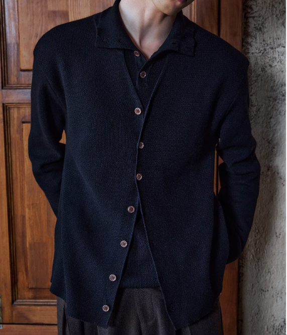 "Po Jing" fake layered cardigan