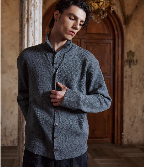 "Po Jing" fake layered cardigan