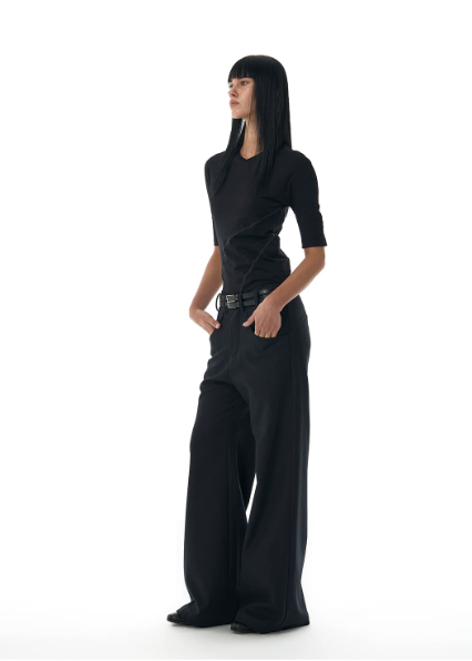 Pocket-cut bootcut trousers