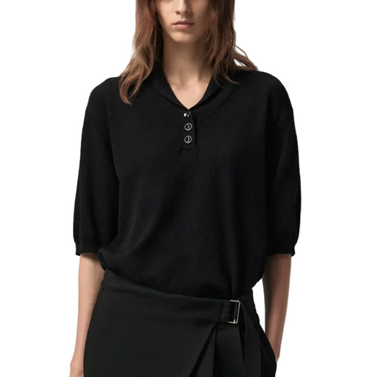 Grain Texture Short Sleeve Polo T-Shirt