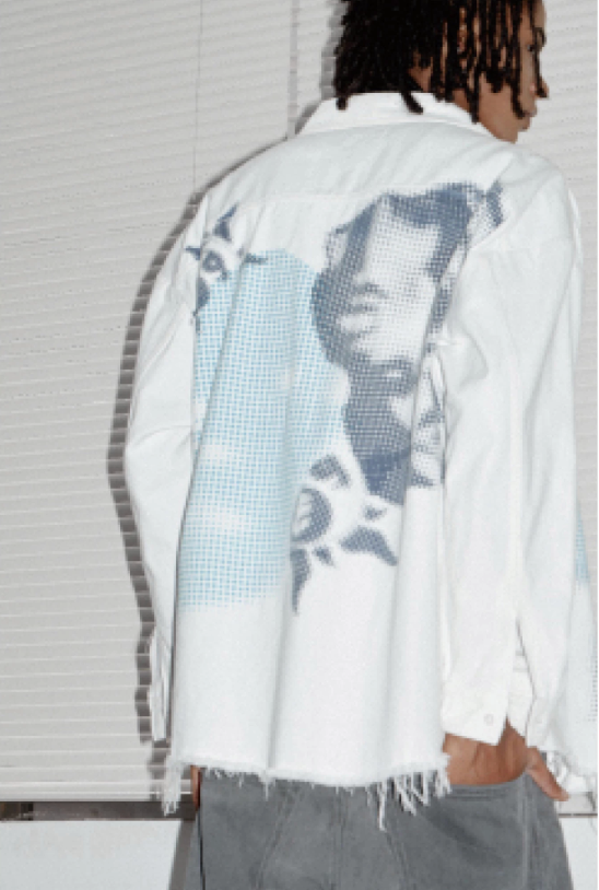 "Lourdes" Destroyed Washed Shirt
