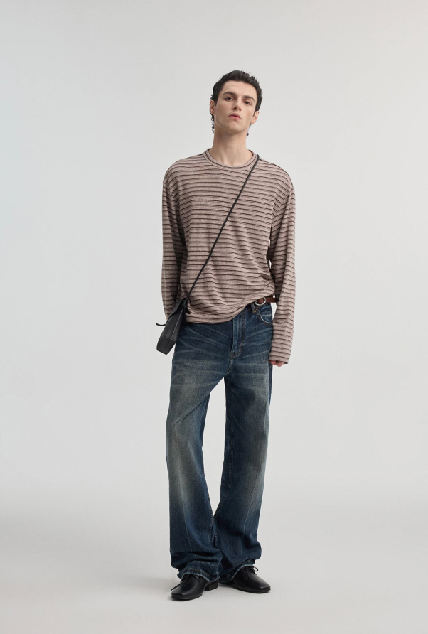 Striped long-sleeve T-shirt
