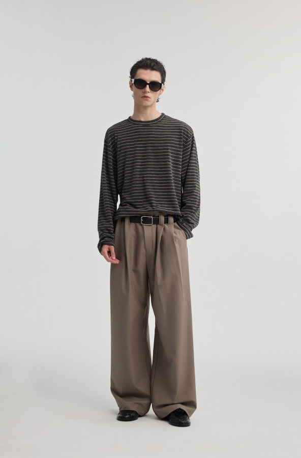 Striped long-sleeve T-shirt