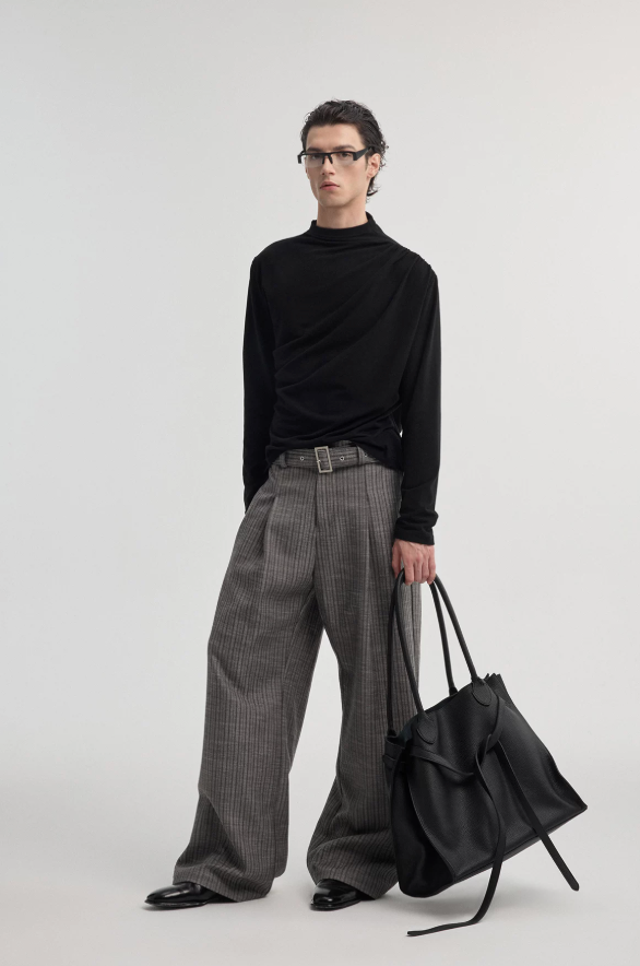 Ripple Pleated Long Sleeve Shirt