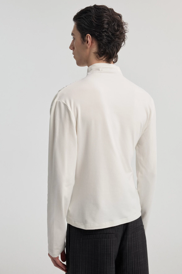 Ripple Pleated Long Sleeve Shirt