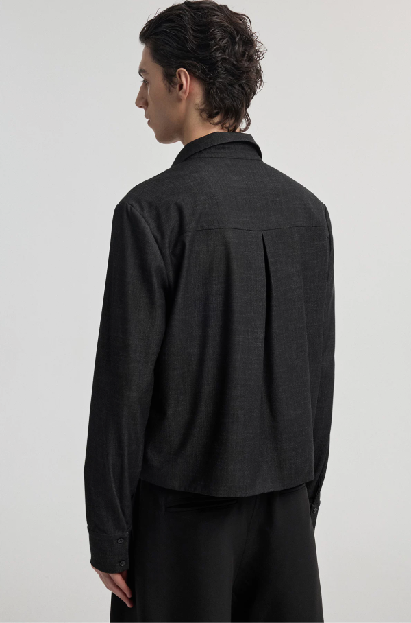 Mummy pleated layered shirt